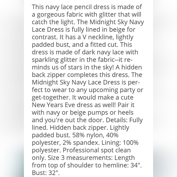 𝅺Jodi Kristopher Navy Lace Sparkle Glitter Cocktail Dress - Picture 10 of 10